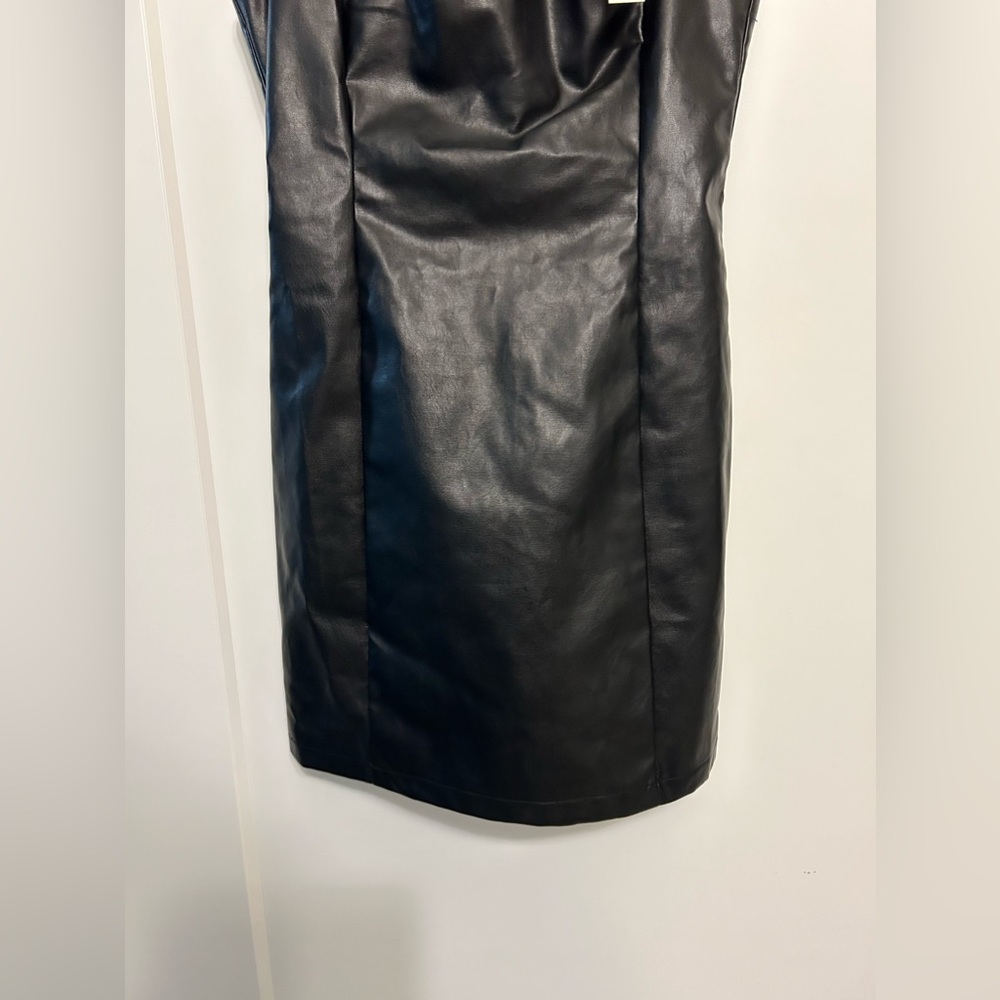 NWT She + Sky Black Faux Leather Dress - Picture 4 of 10